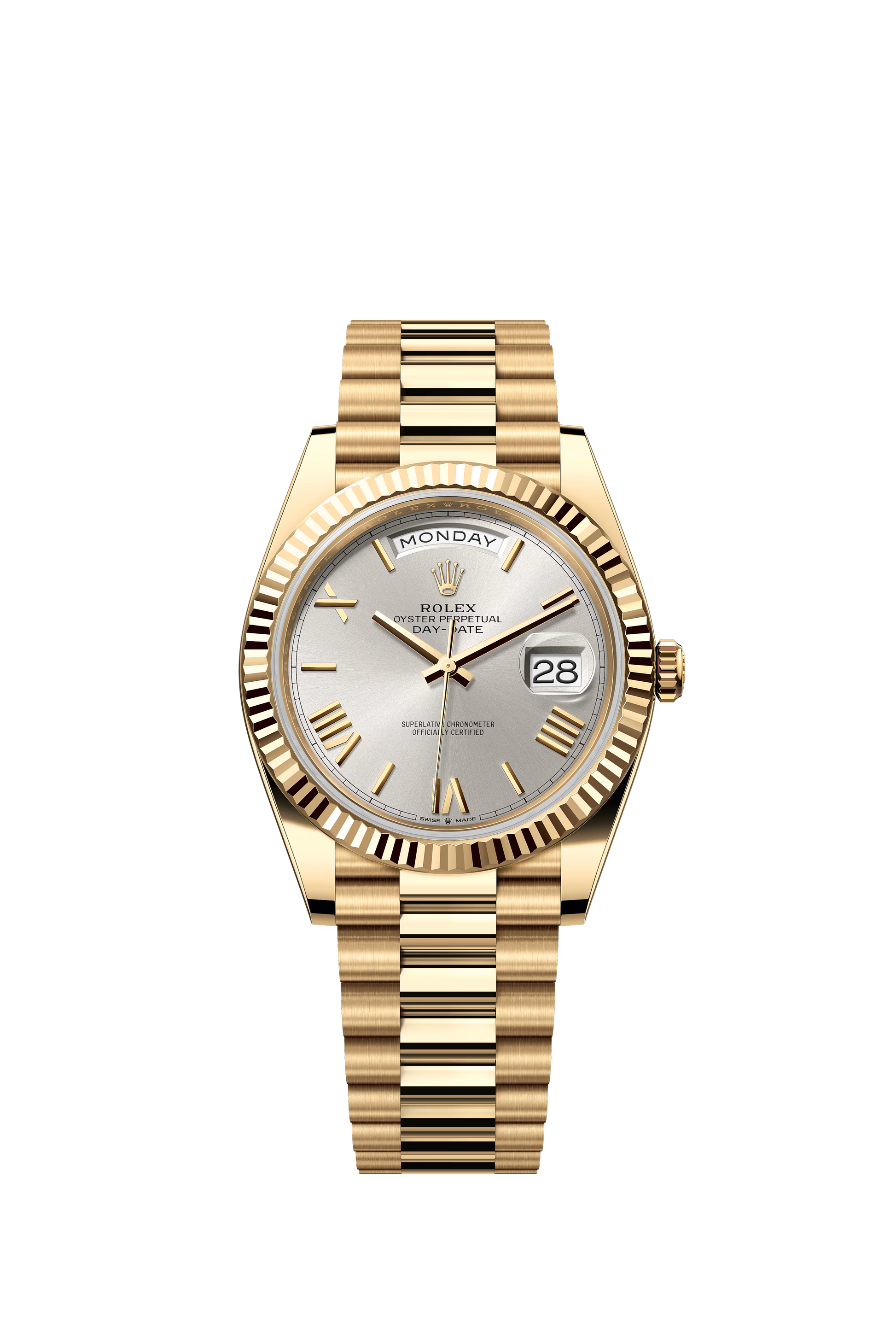 Rolex Day Date 40 - Yellow gold - Silver Roman
